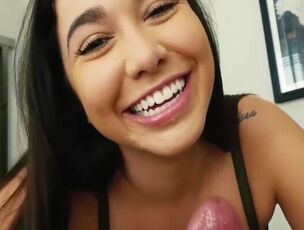 Helpful young lady ultimately helps me cum. Buxom young lady