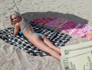 Super hot Blond Stunner Molly Mae Pummeled In The Beach For
